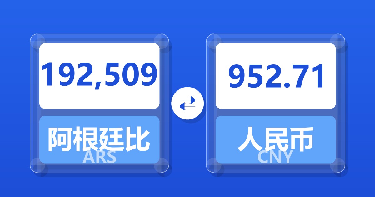 192,509阿根廷比索兑人民币