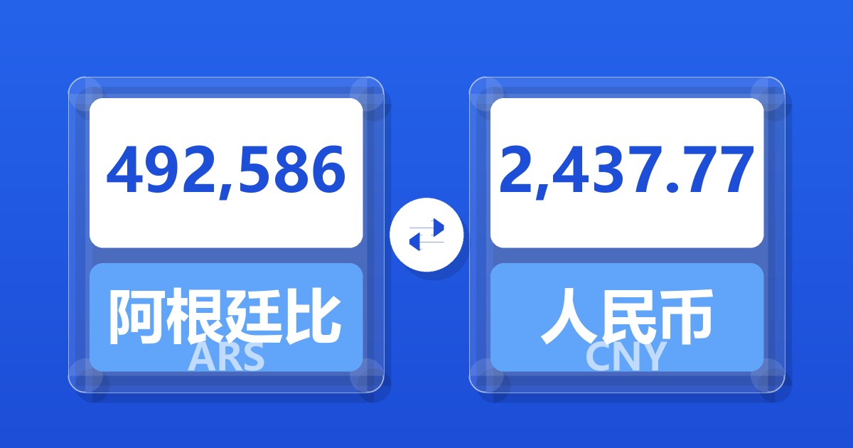 492,586阿根廷比索兑人民币