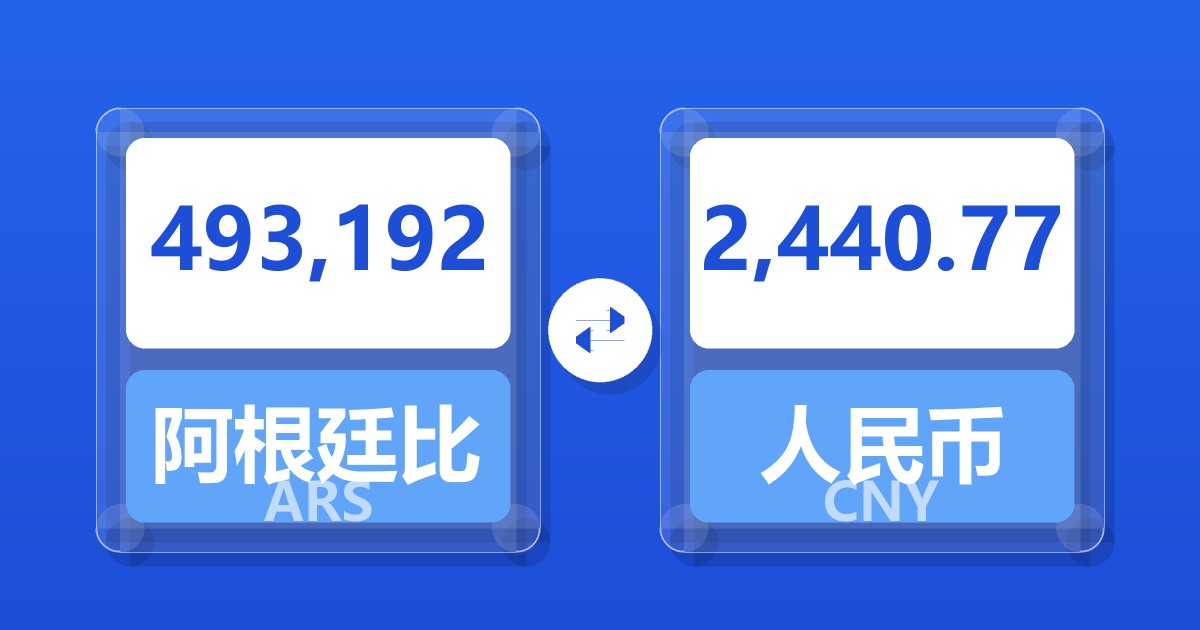 493,192阿根廷比索兑人民币