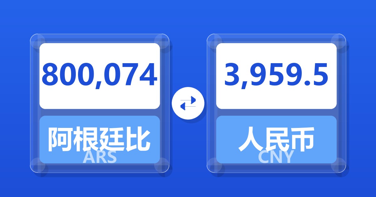 800,074阿根廷比索兑人民币