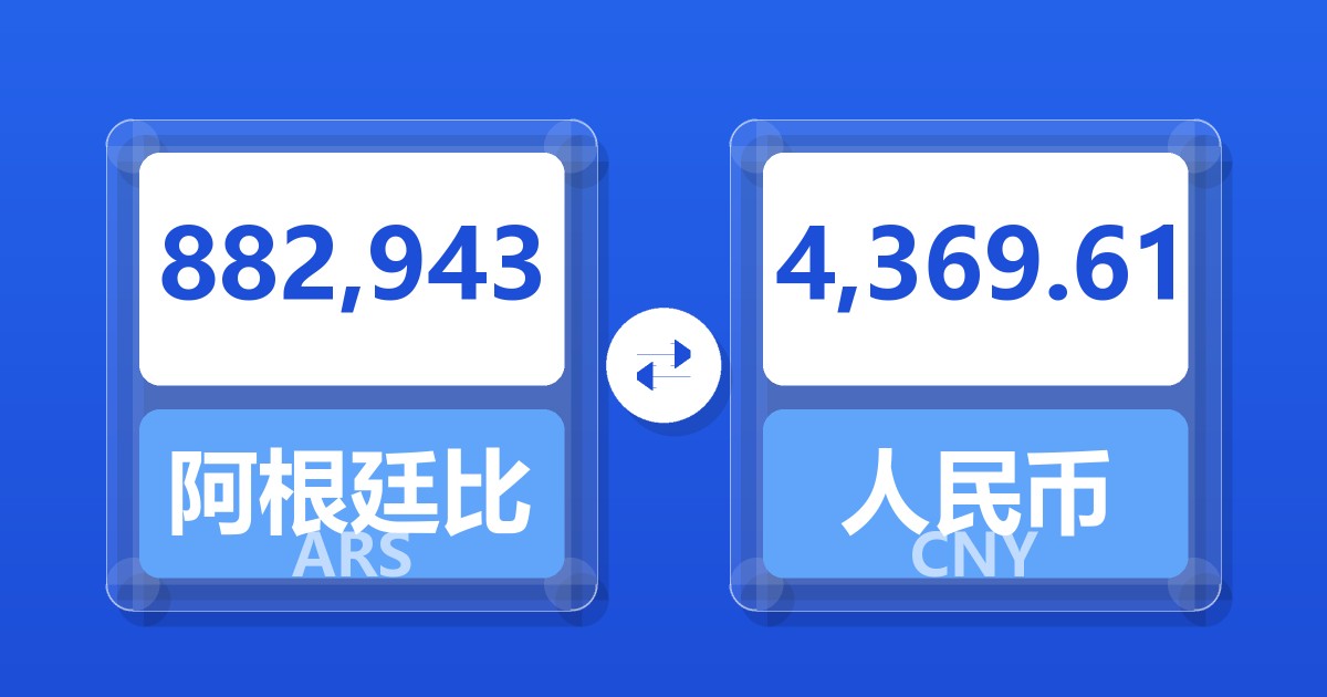 882,943阿根廷比索兑人民币