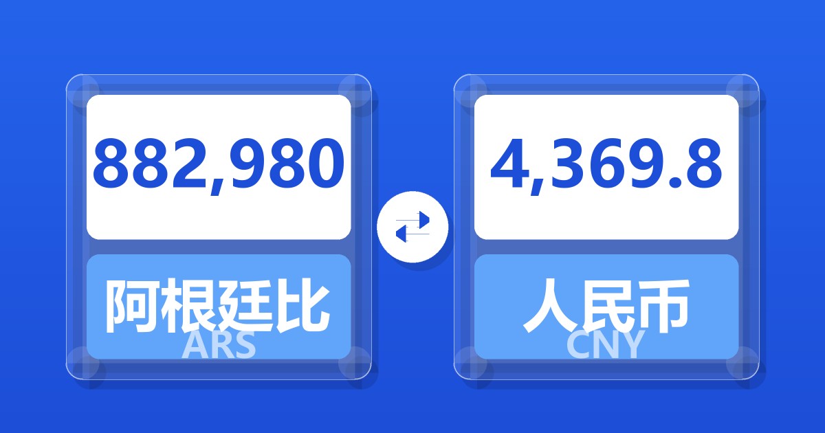 882,980阿根廷比索兑人民币