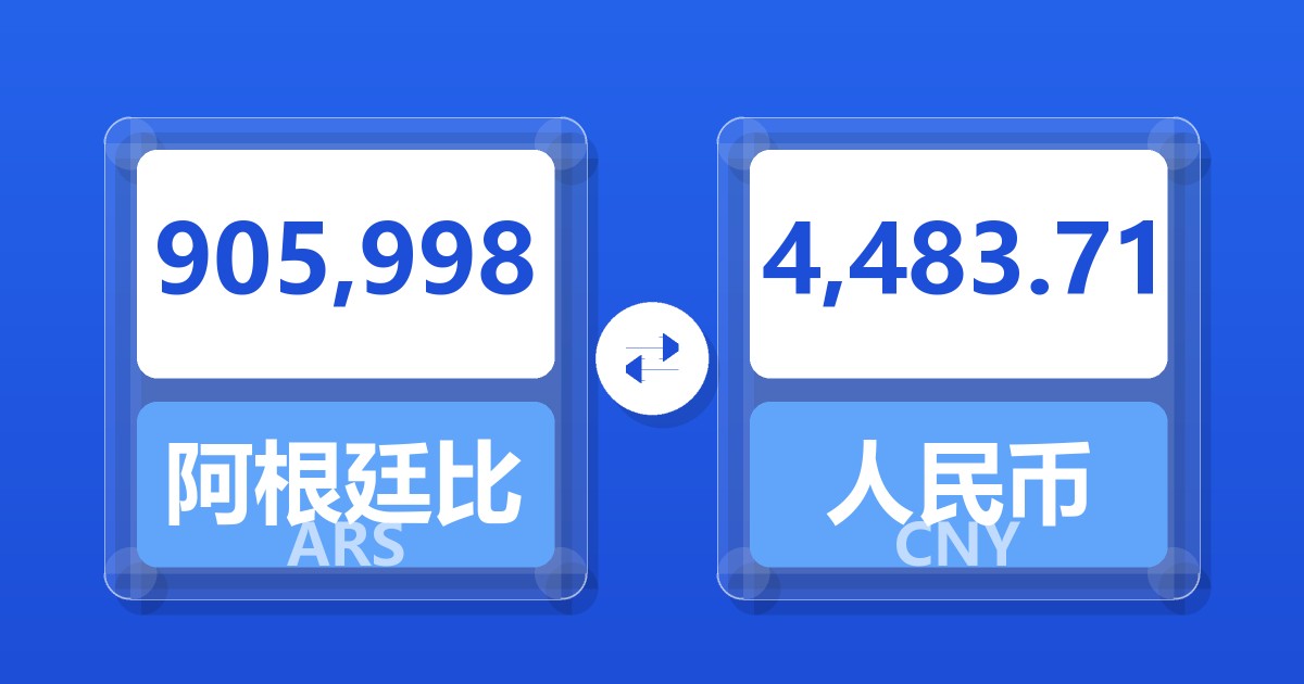 905,998阿根廷比索兑人民币