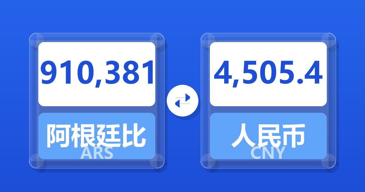 910,381阿根廷比索兑人民币