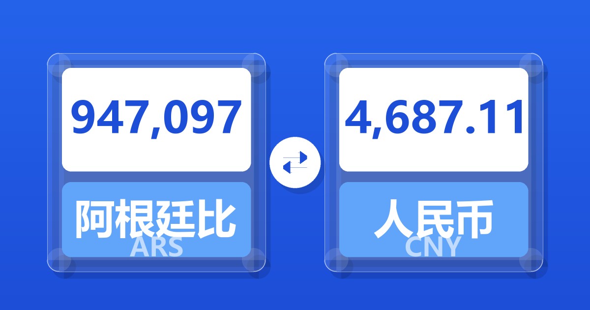 947,097阿根廷比索兑人民币