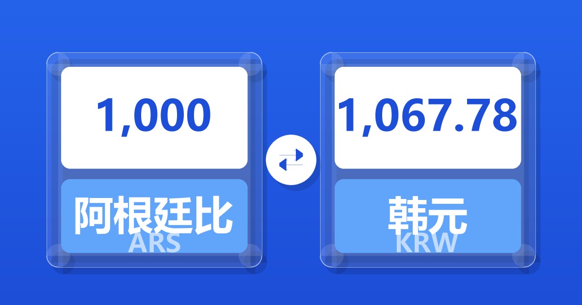 1,000阿根廷比索兑韩元