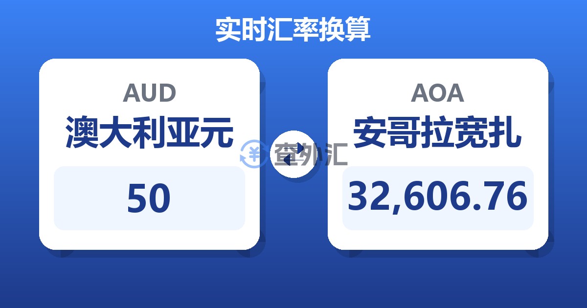 50澳大利亚元兑安哥拉宽扎