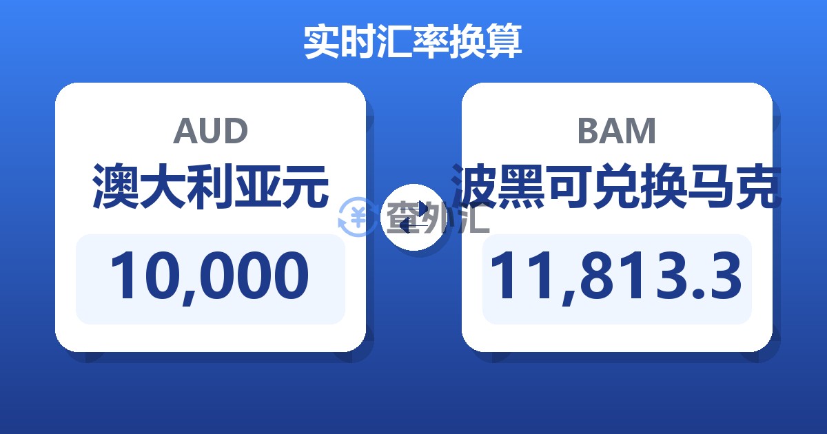 10,000澳大利亚元兑波黑可兑换马克