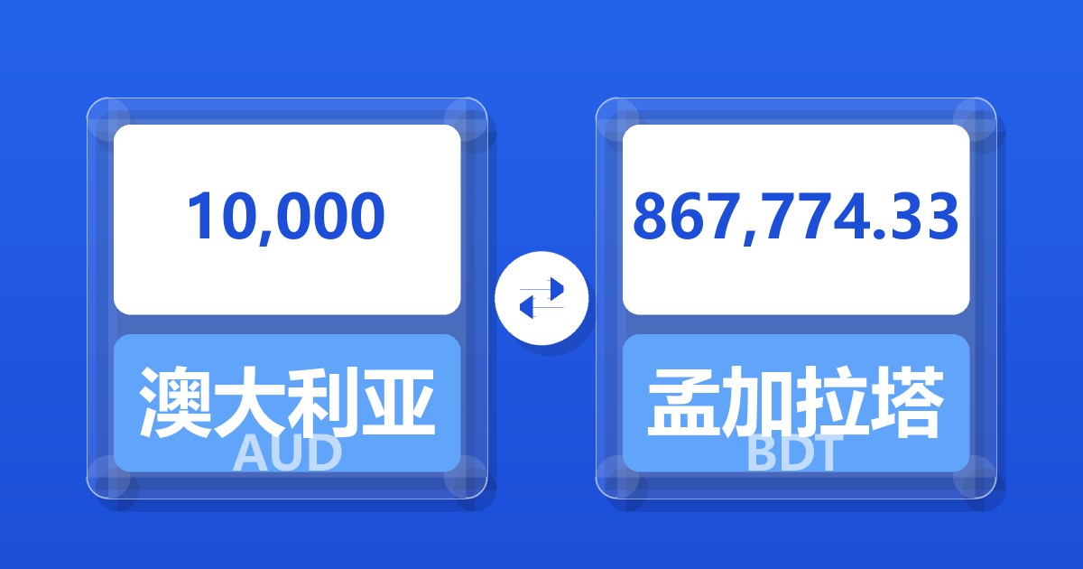 10,000澳大利亚元兑孟加拉塔卡