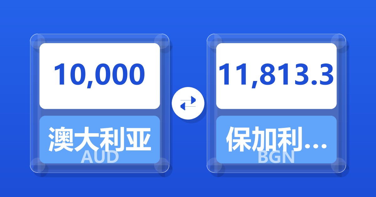 10,000澳大利亚元兑保加利亚列弗