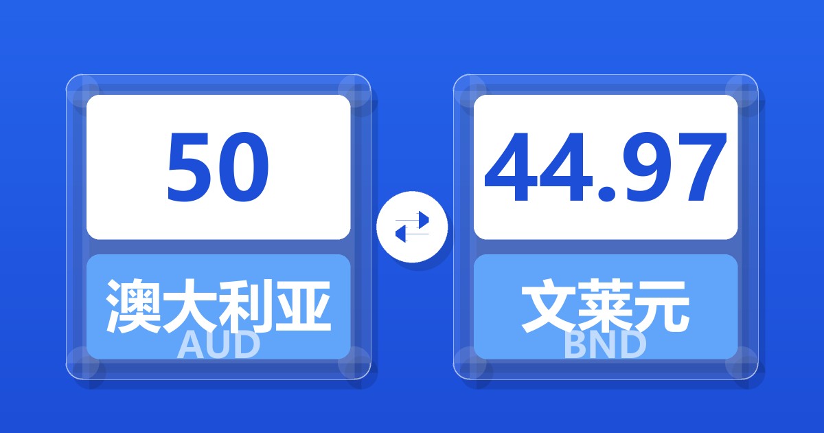 50澳大利亚元兑文莱元