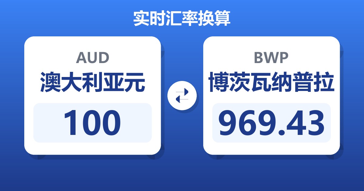 100澳大利亚元兑博茨瓦纳普拉