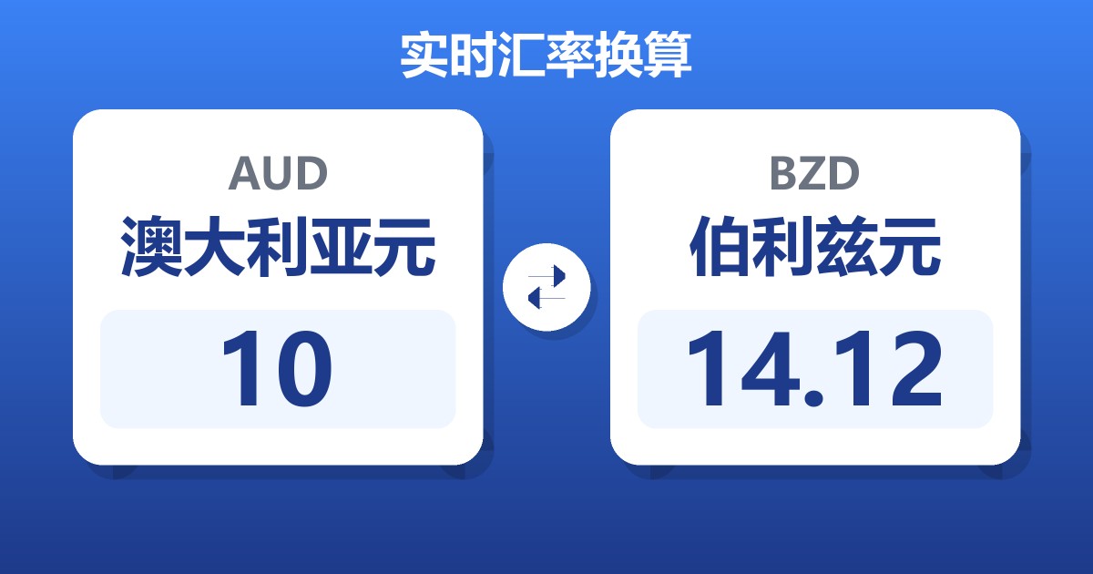 10澳大利亚元兑伯利兹元