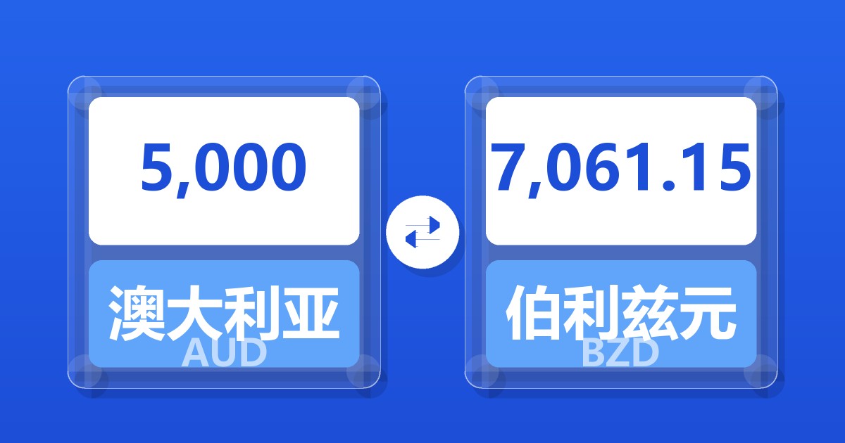 5,000澳大利亚元兑伯利兹元