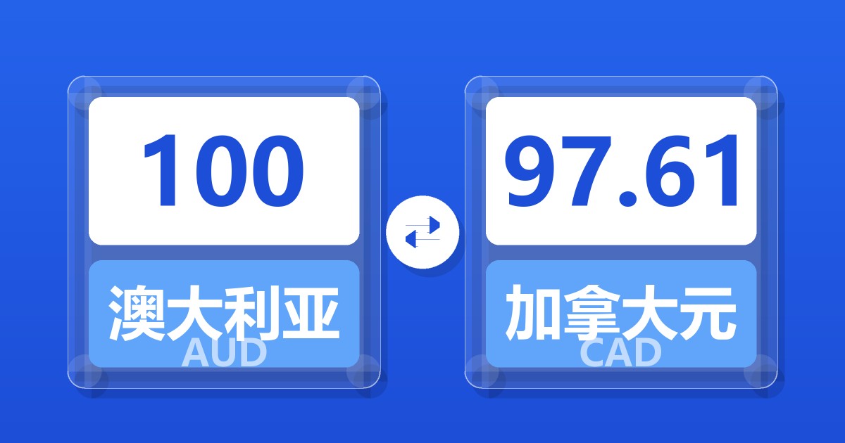 100澳大利亚元兑加拿大元