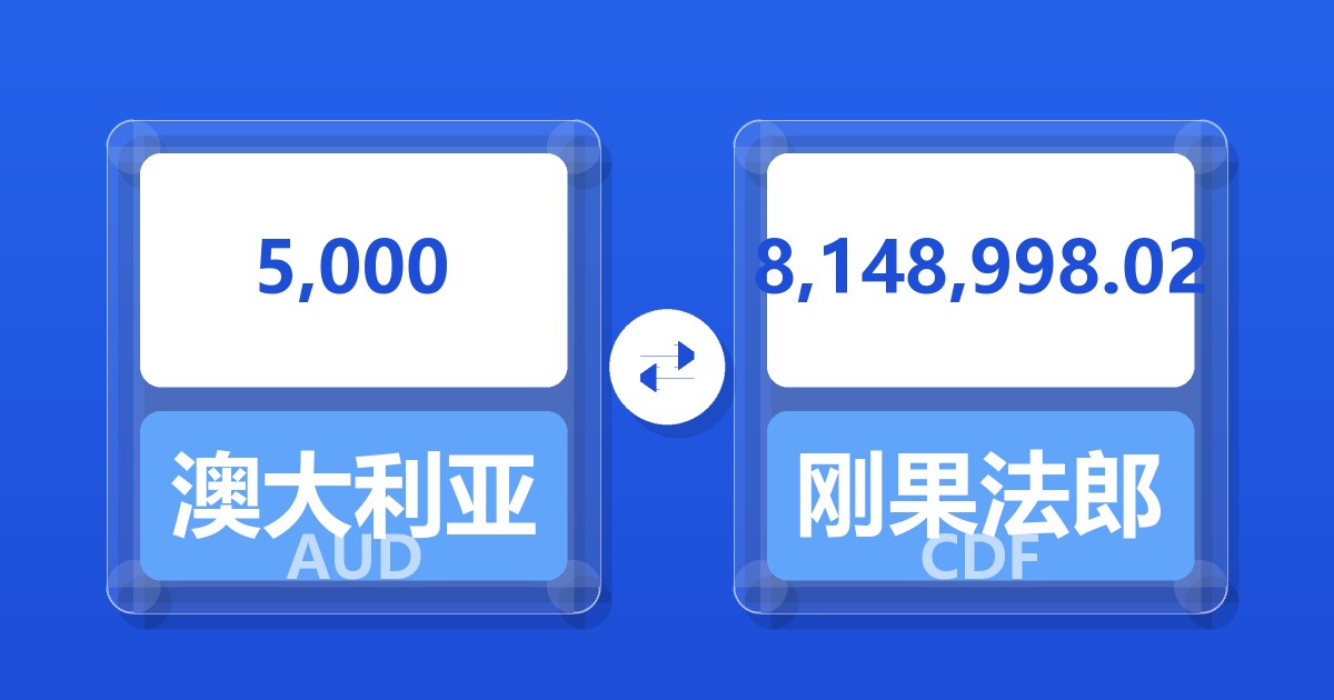 5,000澳大利亚元兑刚果法郎