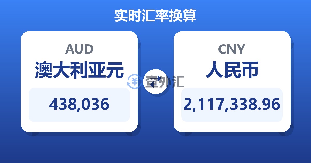 438,036澳大利亚元兑人民币
