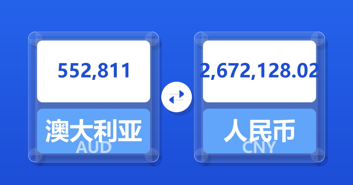 552,811澳大利亚元兑人民币