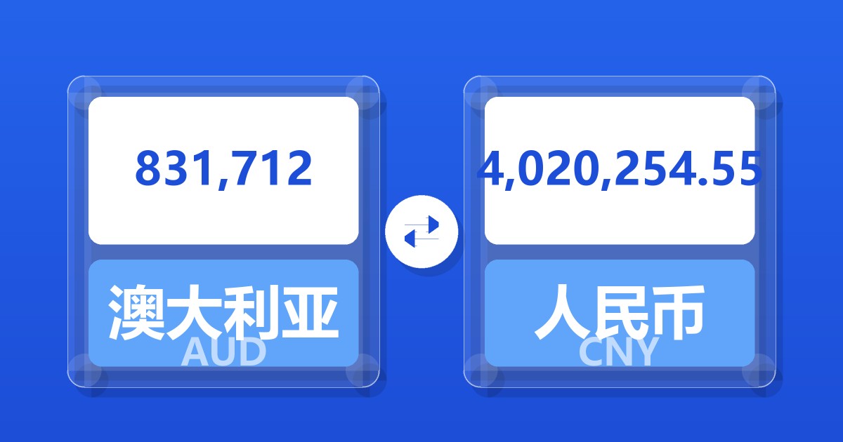 831,712澳大利亚元兑人民币