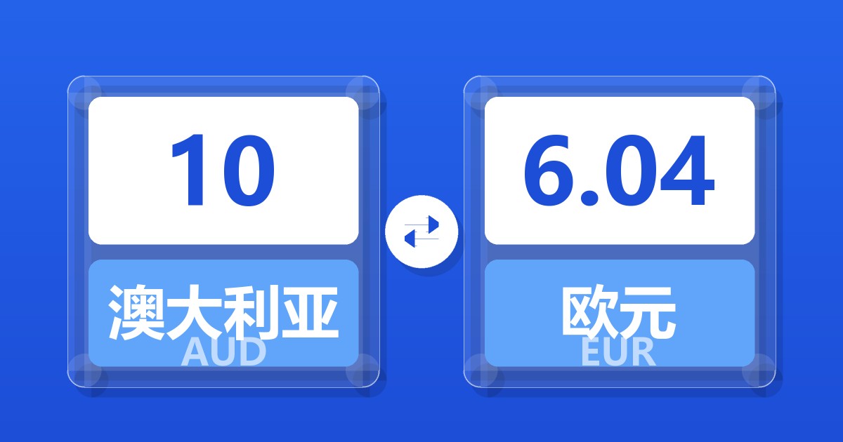 10澳大利亚元兑欧元