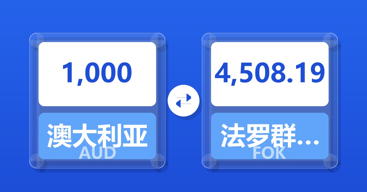 1,000澳大利亚元兑法罗群岛克朗