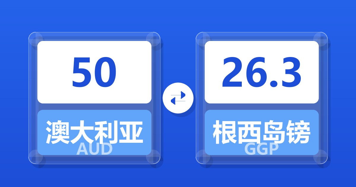 50澳大利亚元兑根西岛镑