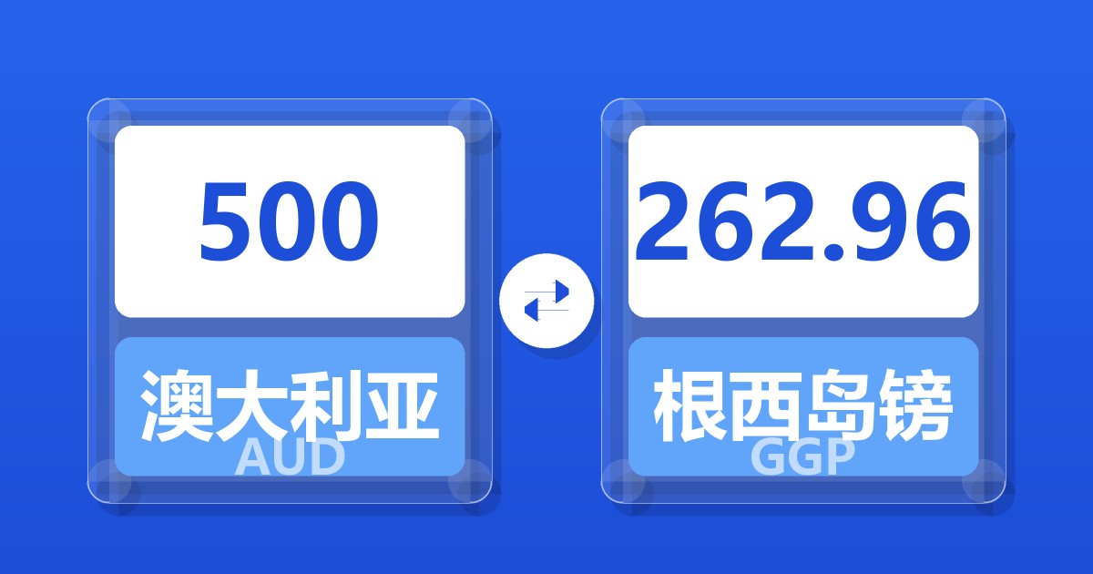 500澳大利亚元兑根西岛镑