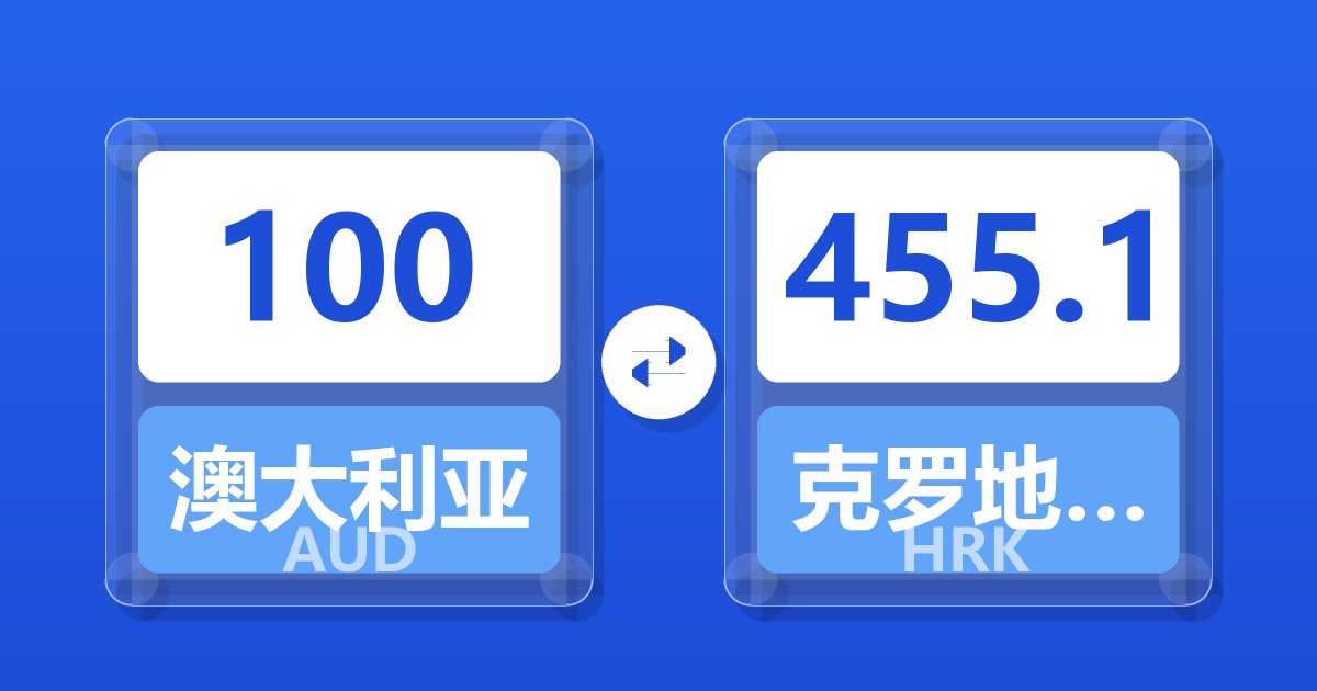 100澳大利亚元兑克罗地亚库纳