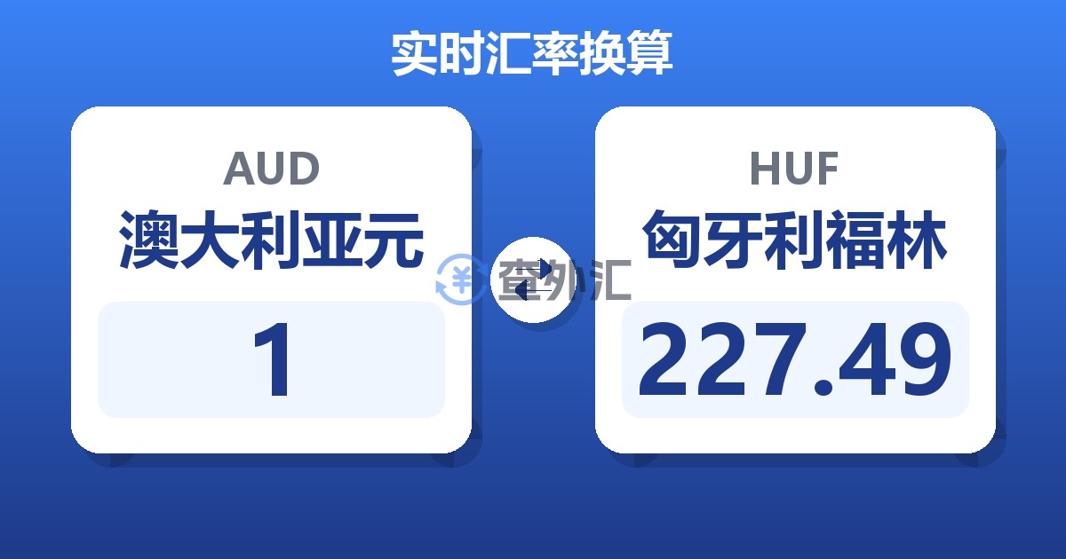 1澳大利亚元兑匈牙利福林