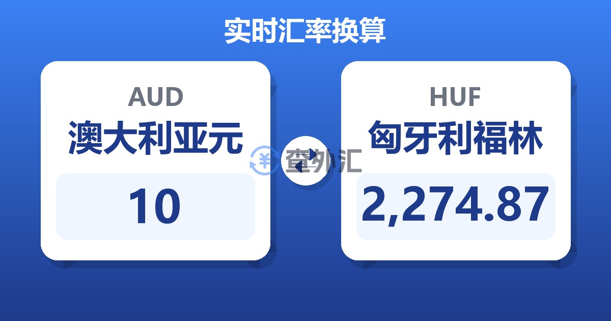 10澳大利亚元兑匈牙利福林