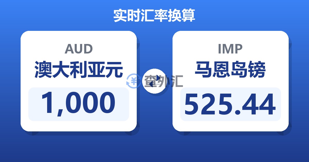 1,000澳大利亚元兑马恩岛镑