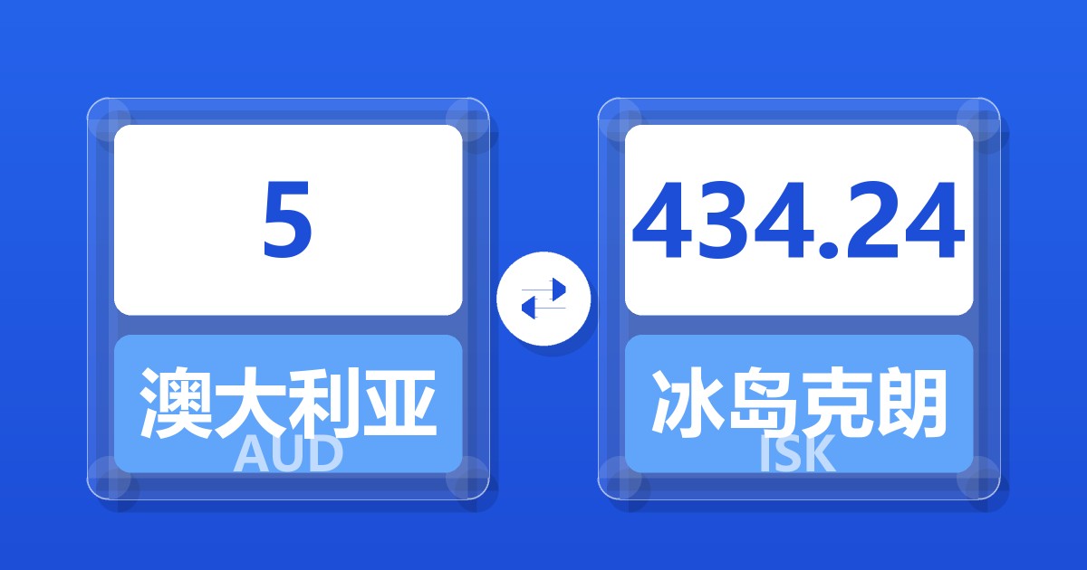 5澳大利亚元兑冰岛克朗