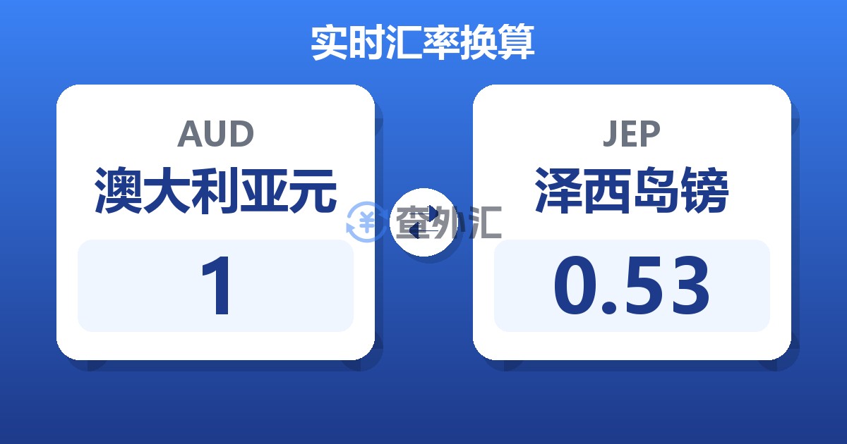 1澳大利亚元兑泽西岛镑