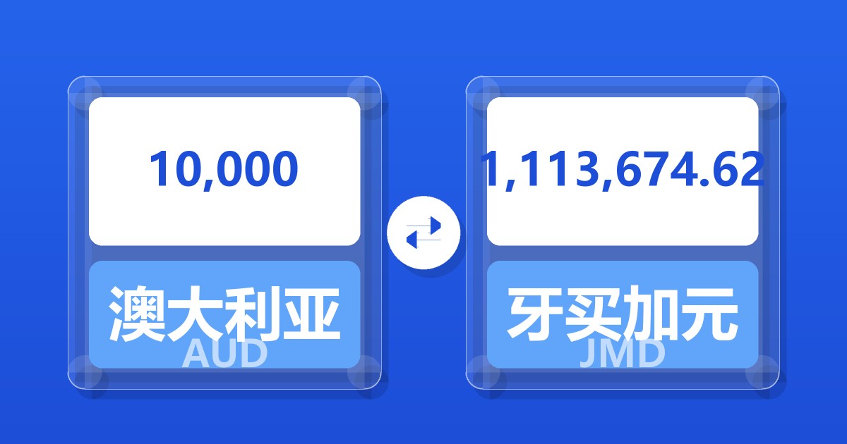 10,000澳大利亚元兑牙买加元