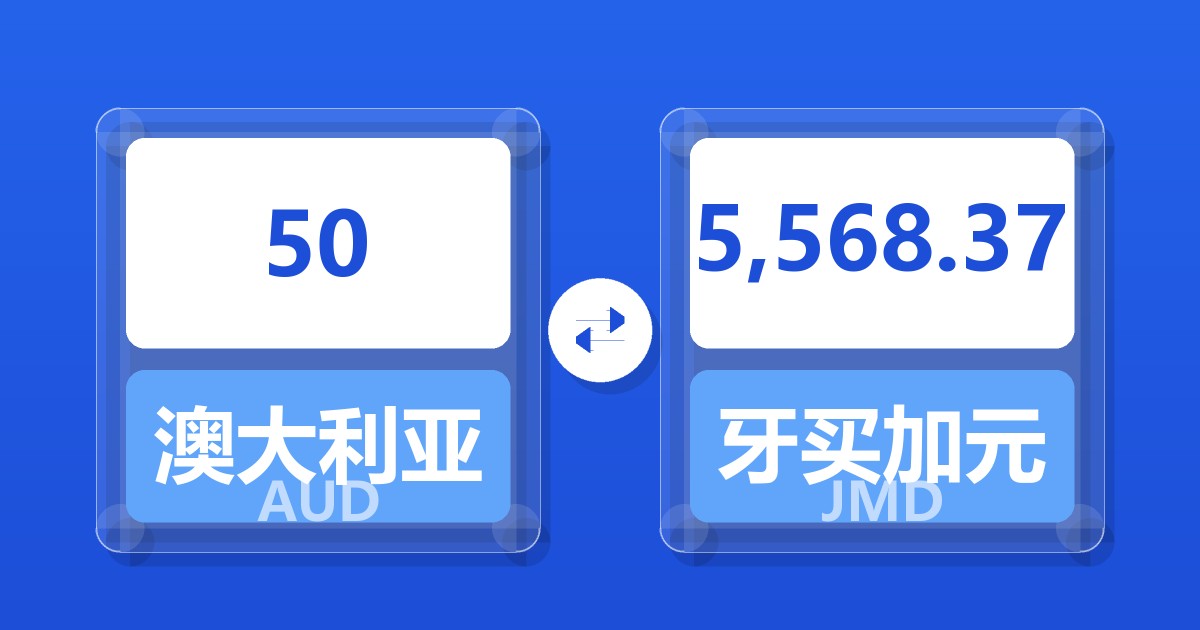 50澳大利亚元兑牙买加元