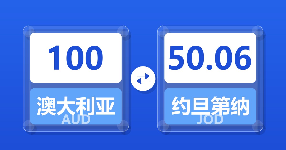 100澳大利亚元兑约旦第纳尔