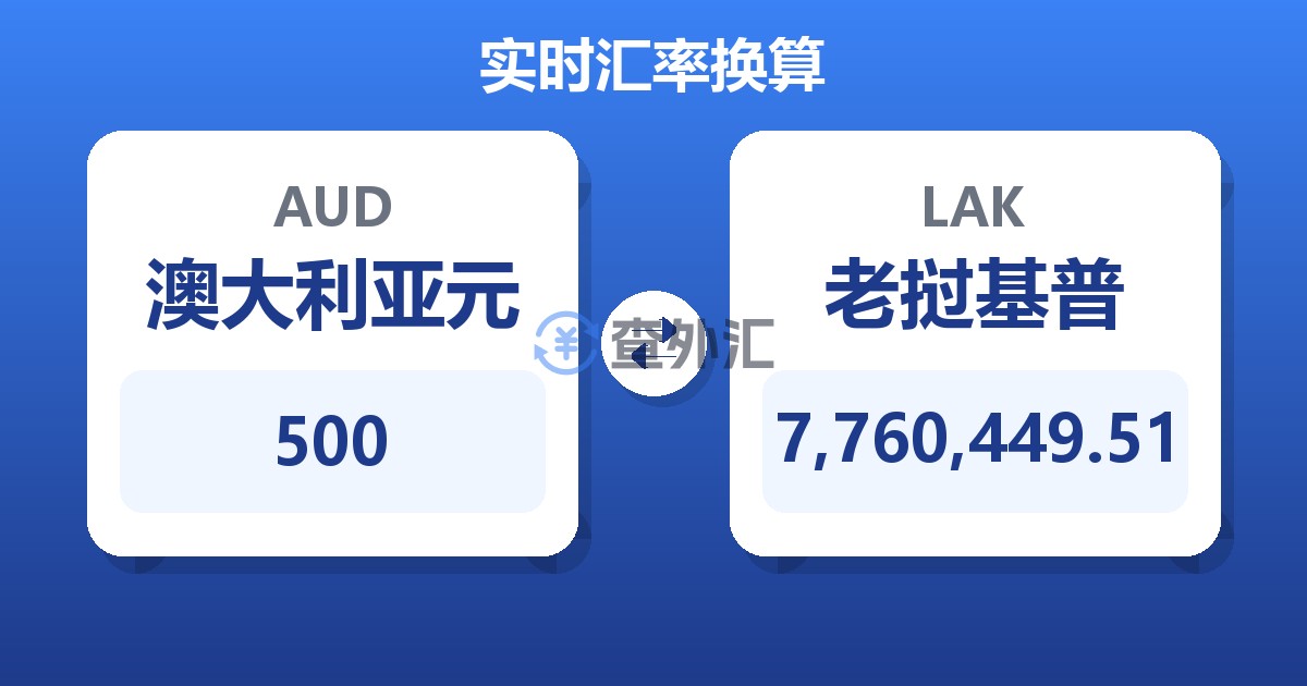 500澳大利亚元兑老挝基普
