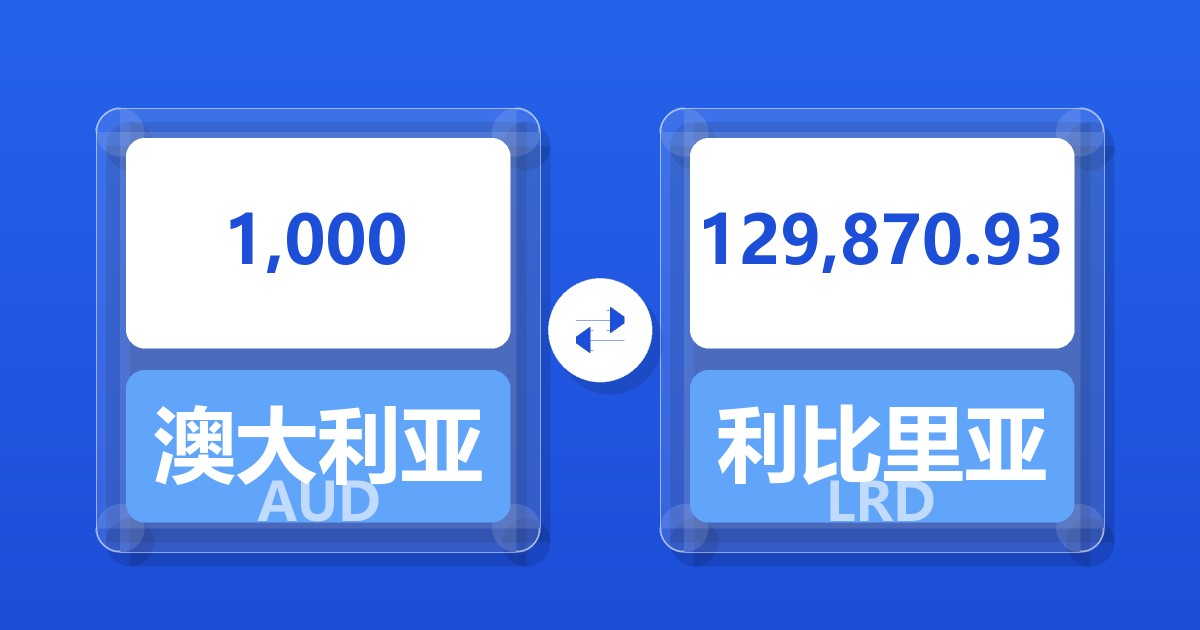 1,000澳大利亚元兑利比里亚元