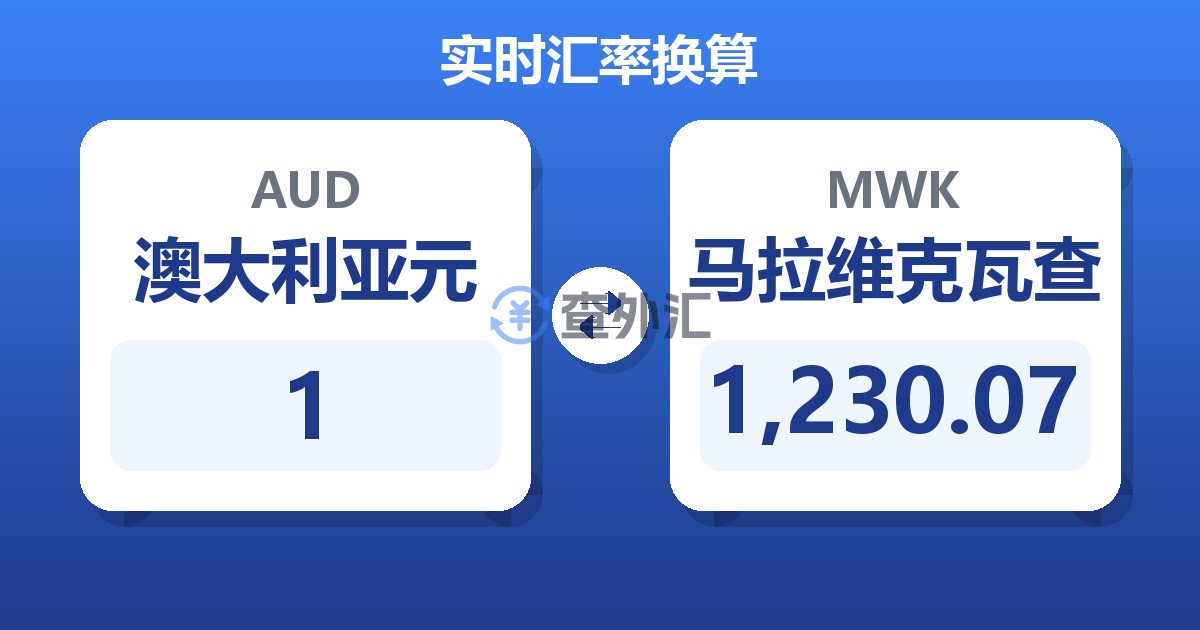 1澳大利亚元兑马拉维克瓦查