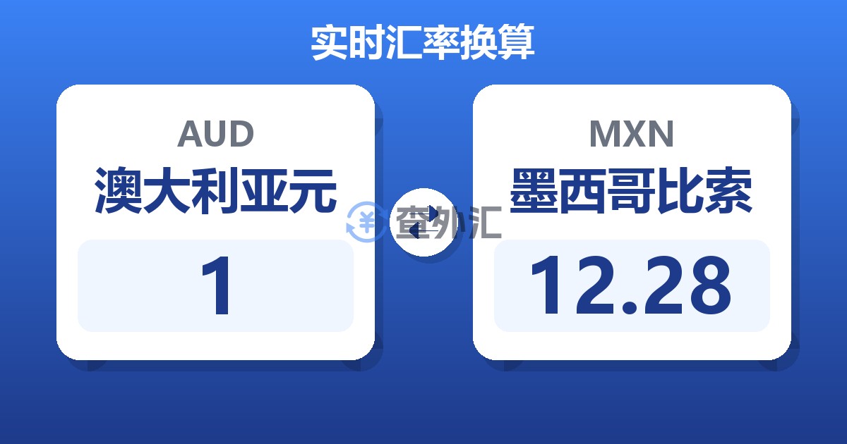 1澳大利亚元兑墨西哥比索