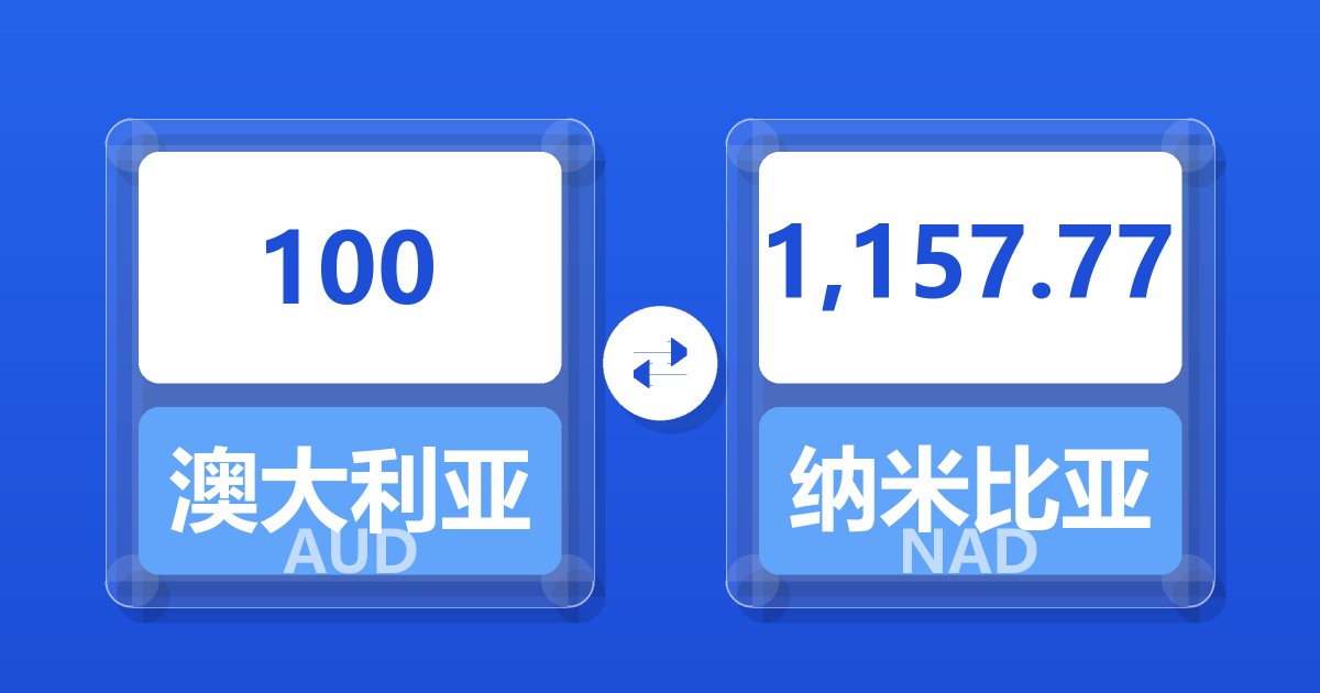 100澳大利亚元兑纳米比亚元