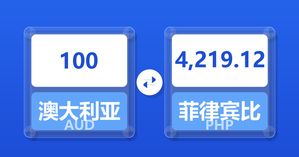 100澳大利亚元兑菲律宾比索
