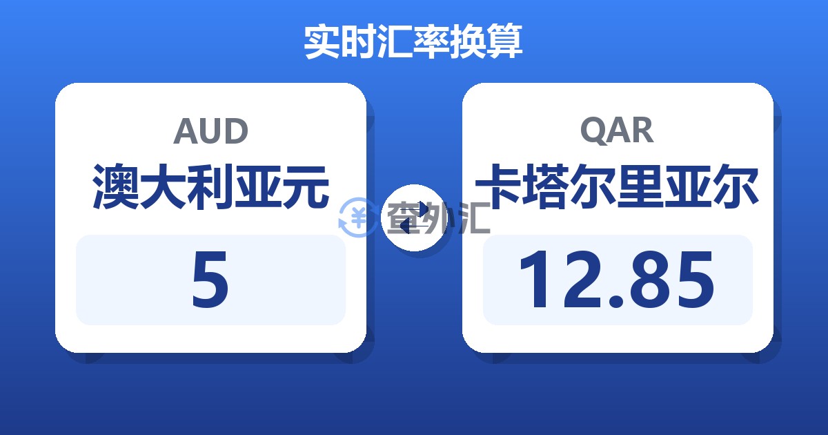 5澳大利亚元兑卡塔尔里亚尔