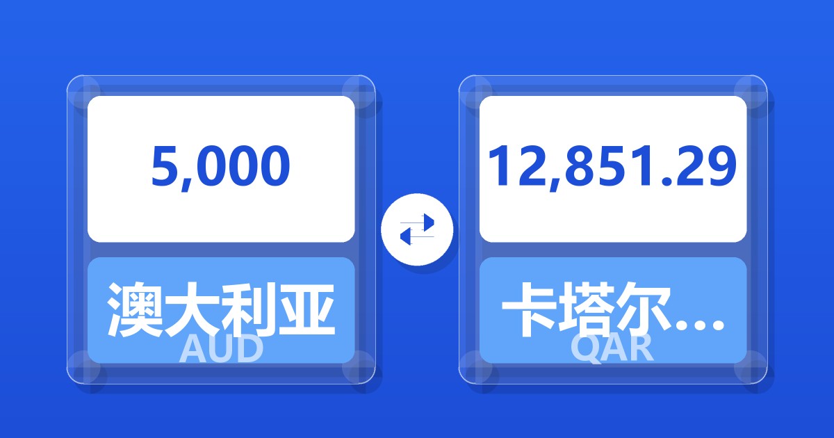 5,000澳大利亚元兑卡塔尔里亚尔