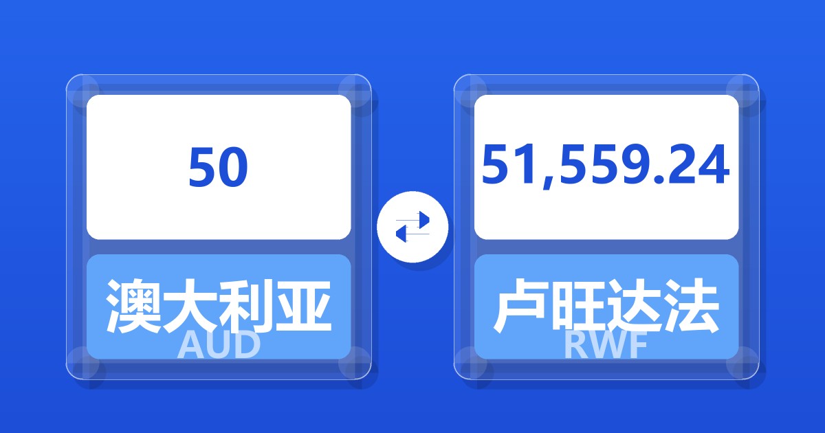50澳大利亚元兑卢旺达法郎