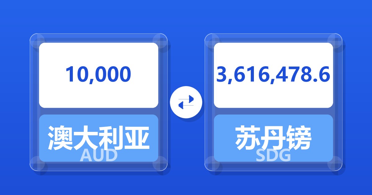 10,000澳大利亚元兑苏丹镑
