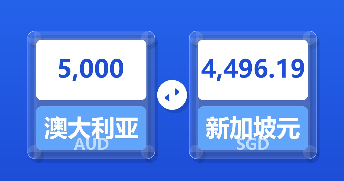 5,000澳大利亚元兑新加坡元