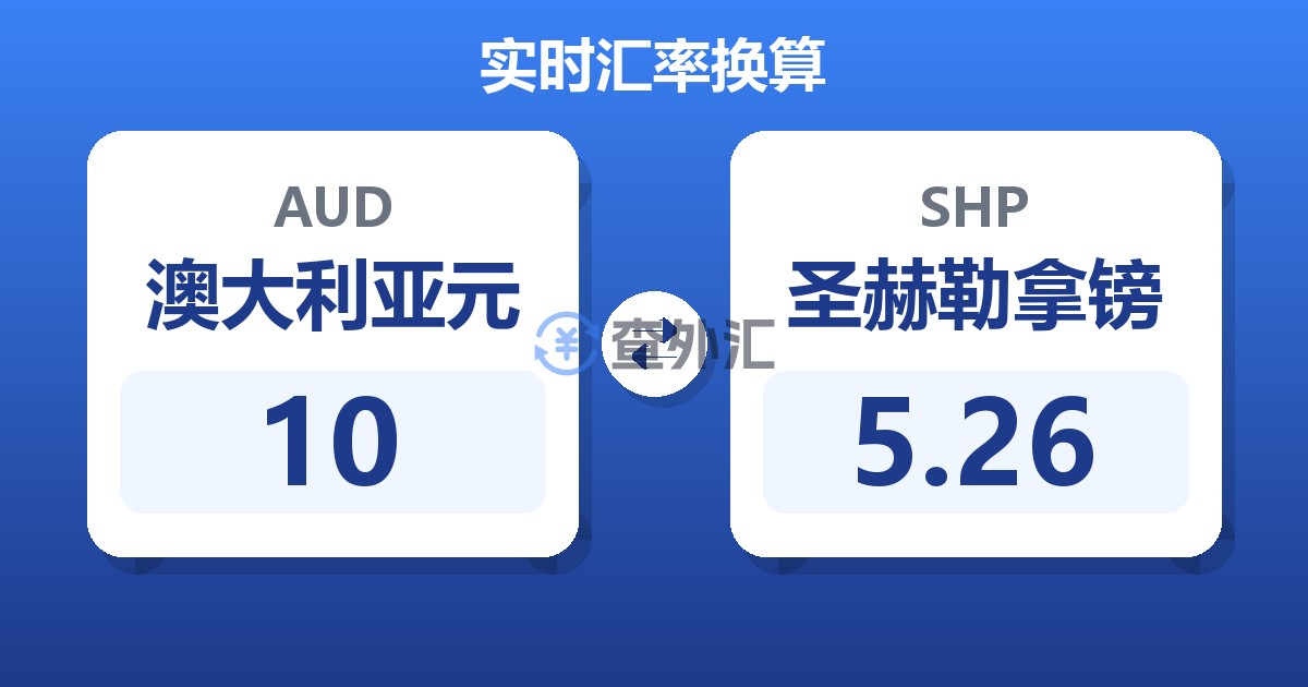 10澳大利亚元兑圣赫勒拿镑