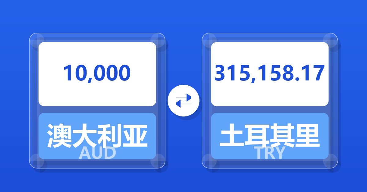 10,000澳大利亚元兑土耳其里拉