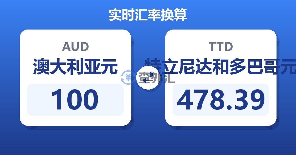 100澳大利亚元兑特立尼达和多巴哥元